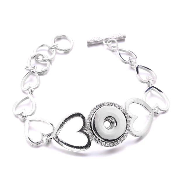 18mm vintage silver color alloy snap jewelry bracelet