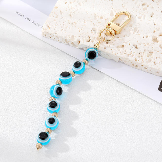 Boho evil eye bead keychain