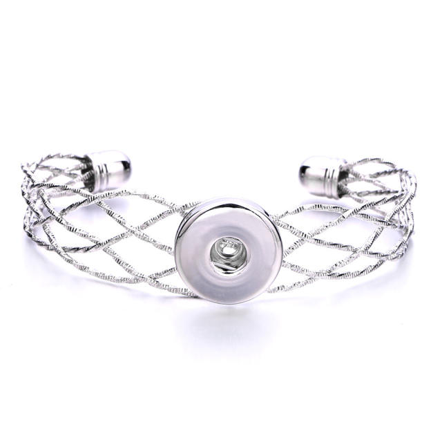 18mm personality silver alloy snap jewelry bangle