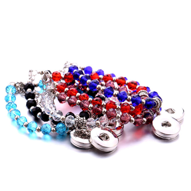 National trend colorful bead snap jewelry bracelet