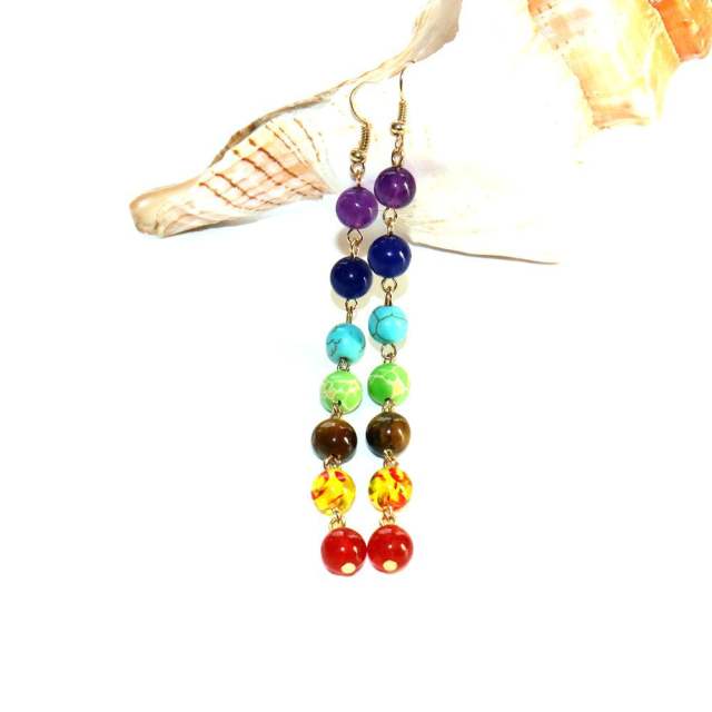 Amazon hot sale crystal bead long earrings