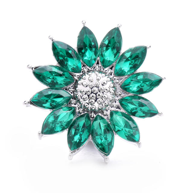 18mm sweet color rhinestone sunflower snap jewelry