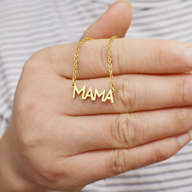 Dainty mama stainless steel mother's day necklace