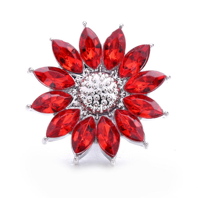 18mm sweet color rhinestone sunflower snap jewelry