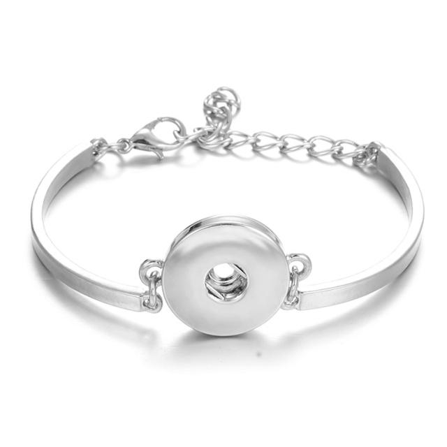 18mm simple design metal snap jewelry bracelet