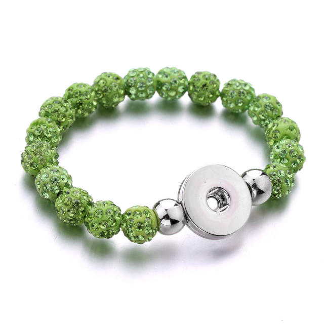 18mm colorful rhinestone bead snap jewelry bracelet