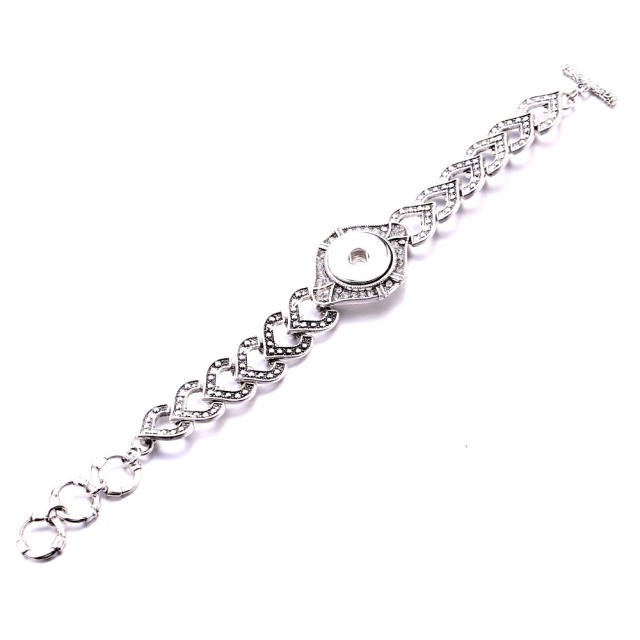 18mm vintage silver color snap jewelry bracelet