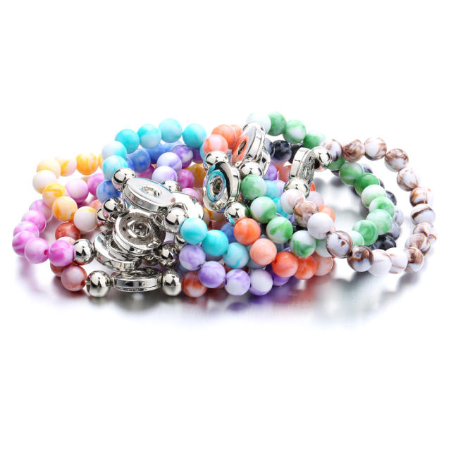 18mm vintage colorful bead snap jewelry bracelet