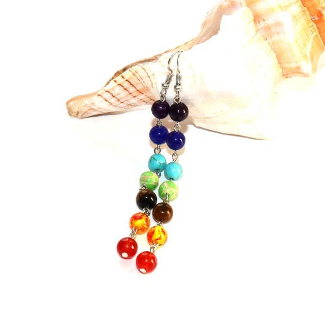 Amazon hot sale crystal bead long earrings