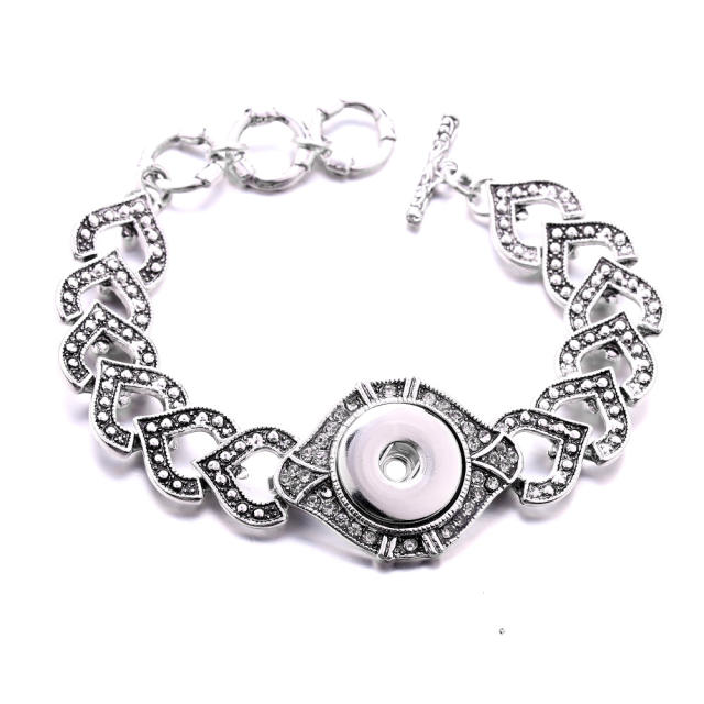 18mm vintage silver color snap jewelry bracelet