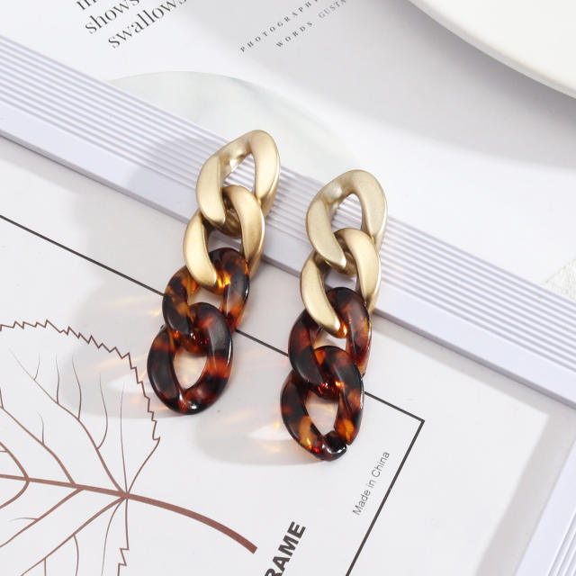 Occident fashion resin chain earrings