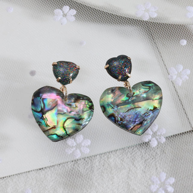Boho heart earrings