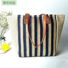 Korean fashion striped corset beach tote bag