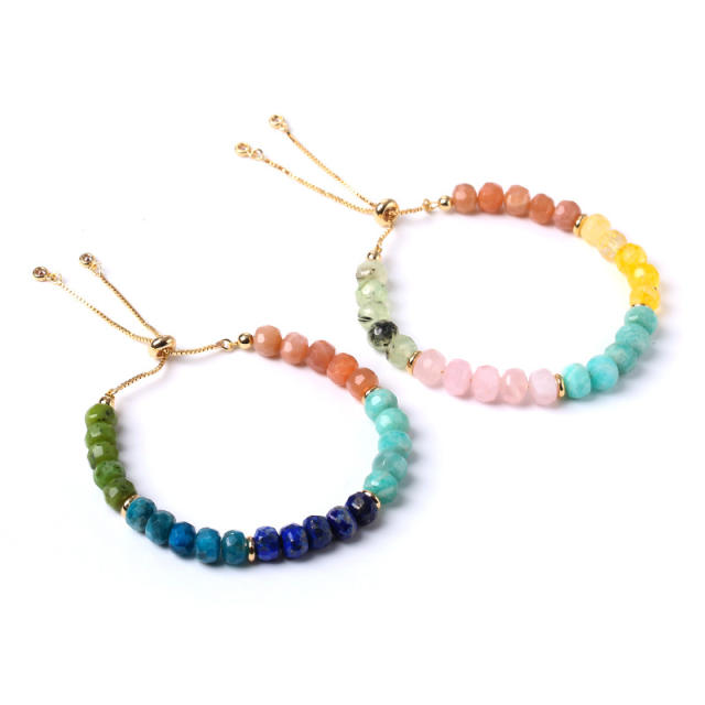 Ins trend rainbow color crystal bead bracelet