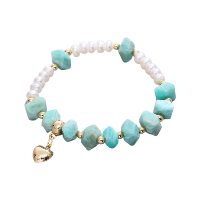 Elegant water pearl bead crystal bead bracelet