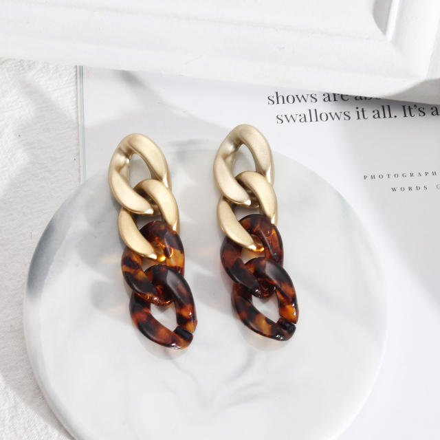 Occident fashion resin chain earrings