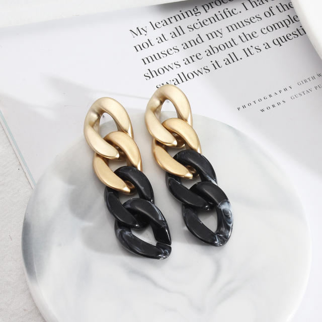 Occident fashion resin chain earrings