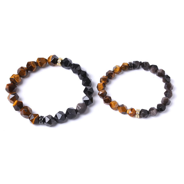 Natural tiger eye crystal bead bracelet