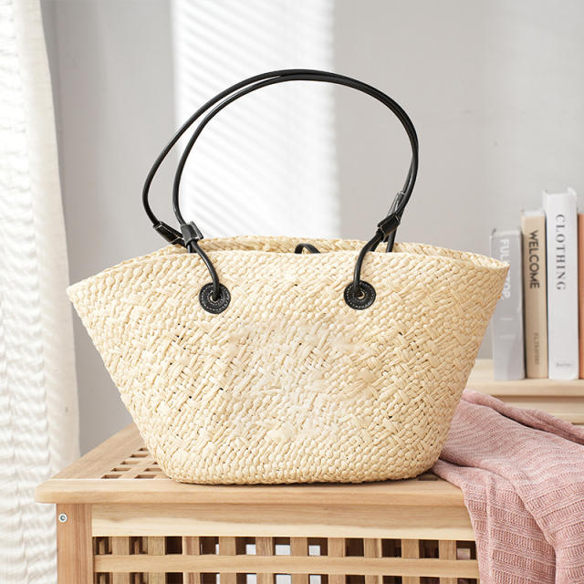 Summer design large capacity straw tote bag