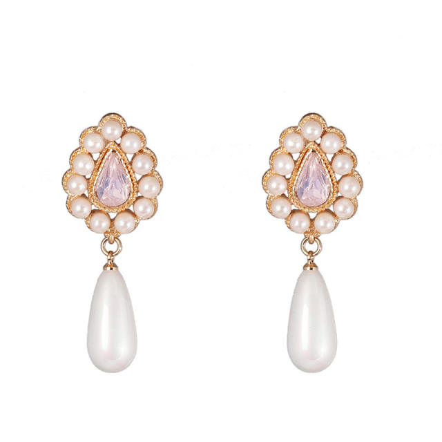 Boho palace trend pearl drop earrings