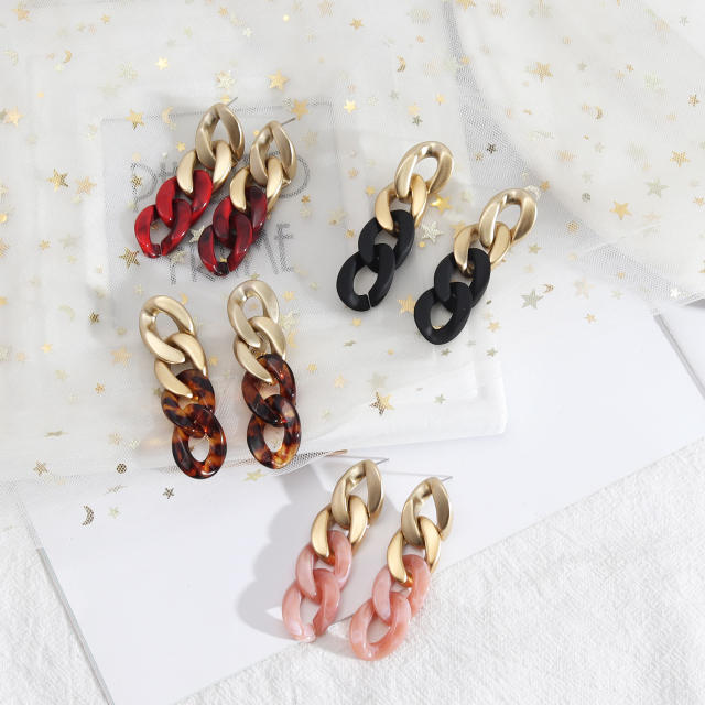 Occident fashion resin chain earrings