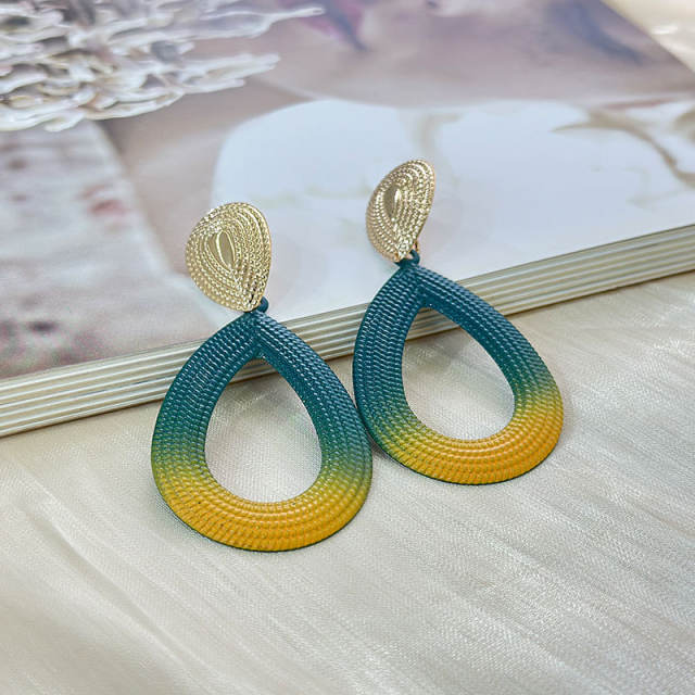 Boho holiday trend hollow waterdrop Gradient earrings