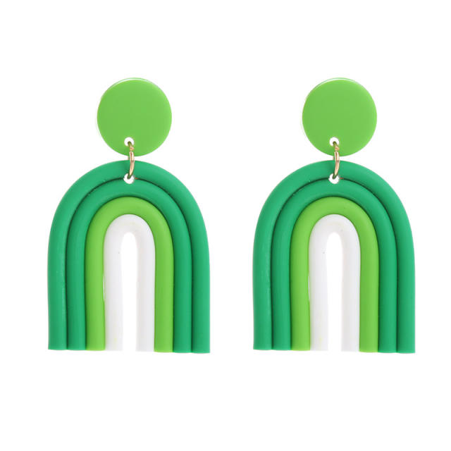 st patrick green color series acrylic earrings