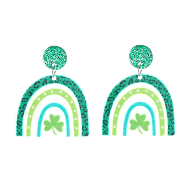 st patrick green color acrylic earrings