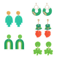 st patrick green color series acrylic earrings