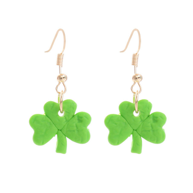 st patrick green color series acrylic earrings