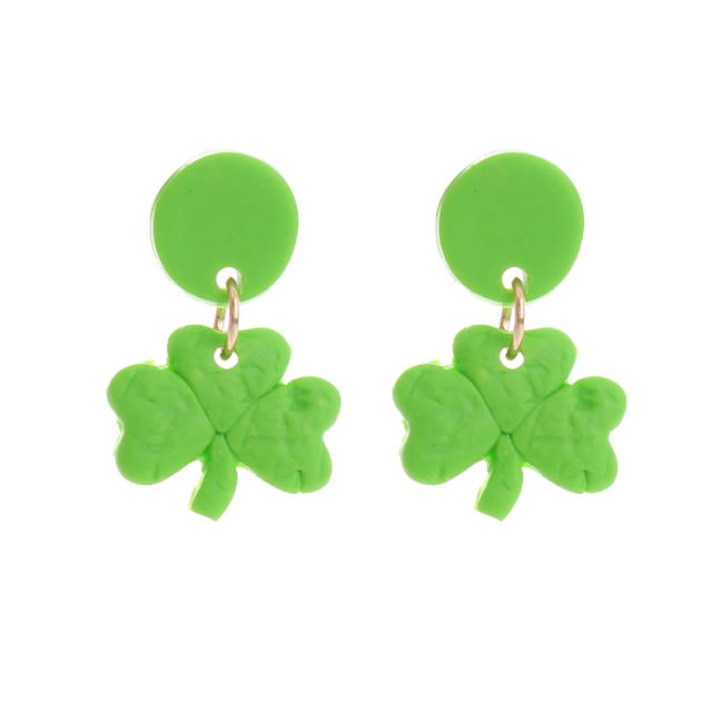 st patrick green color series acrylic earrings