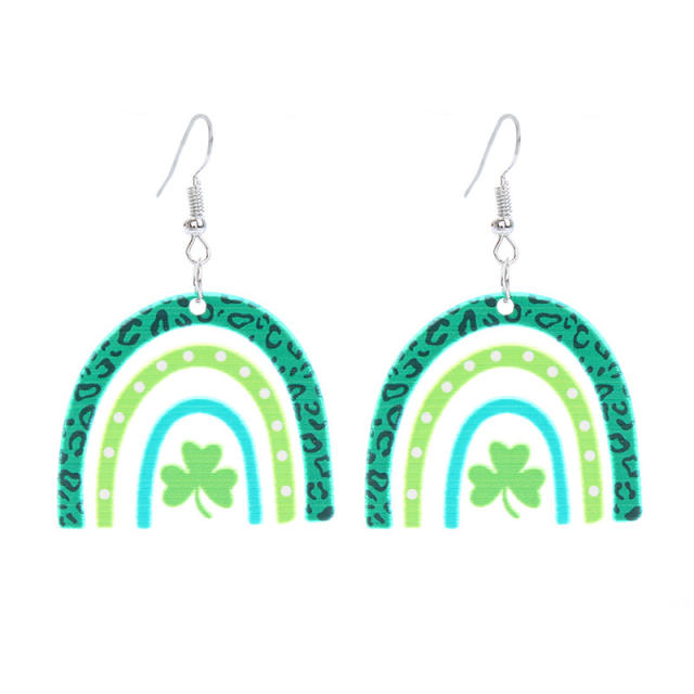 st patrick green color acrylic earrings