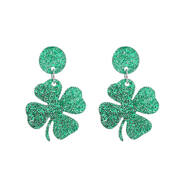 st patrick green color acrylic earrings