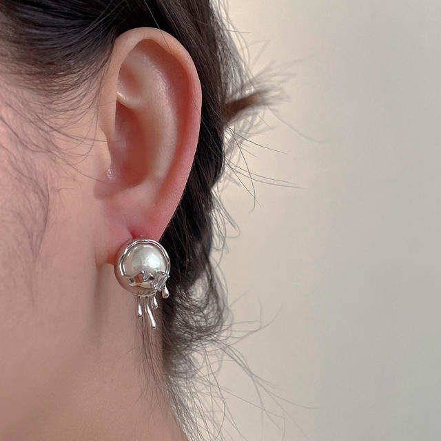 925 needle elegant pearl earrings