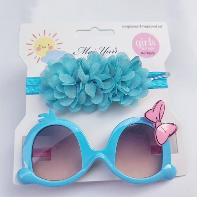 Summer design kids sunglasses headband set