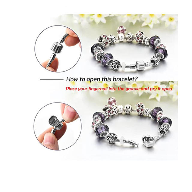 Classic purple color bead diy bracelet