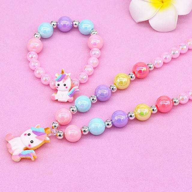 New desing sweet color bead kids jewelry set