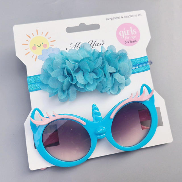 Summer design kids sunglasses headband set