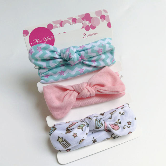 3pcs sweet bow kids headband set