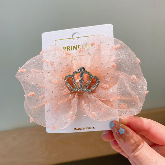 Korean fashion mesh bow hair clips for kids