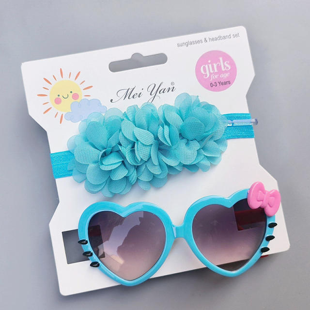 Summer design kids sunglasses headband set