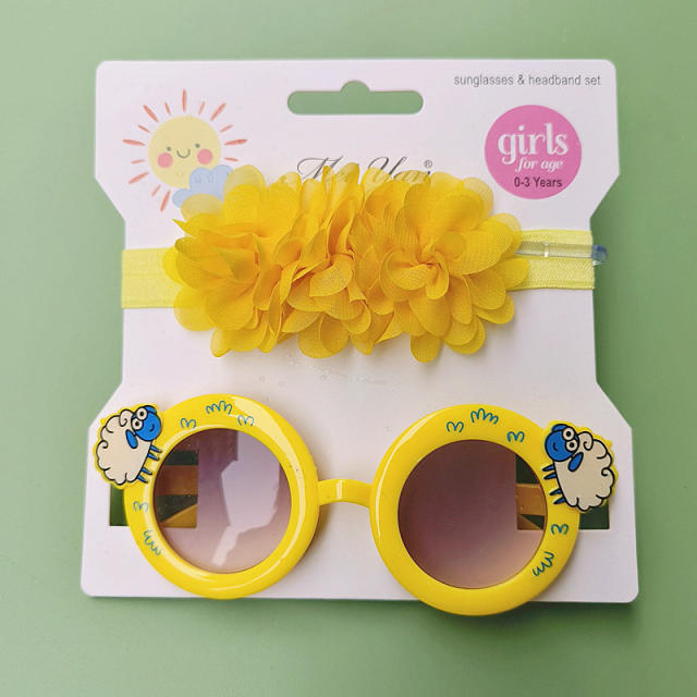 Cartoon kids sunglasses headband set