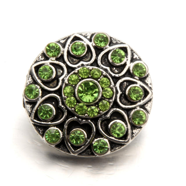 18mm colorful rhinestone round snap jewelry