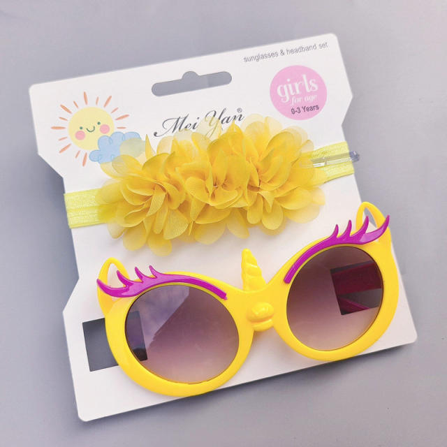 Summer design kids sunglasses headband set