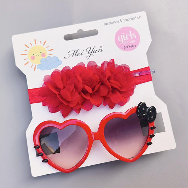 Summer design kids sunglasses headband set