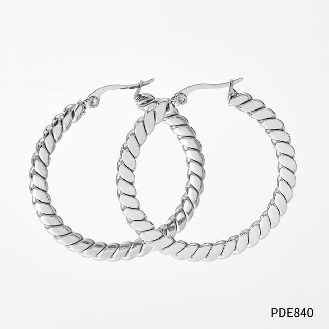 ins stainless steel hoop earrings