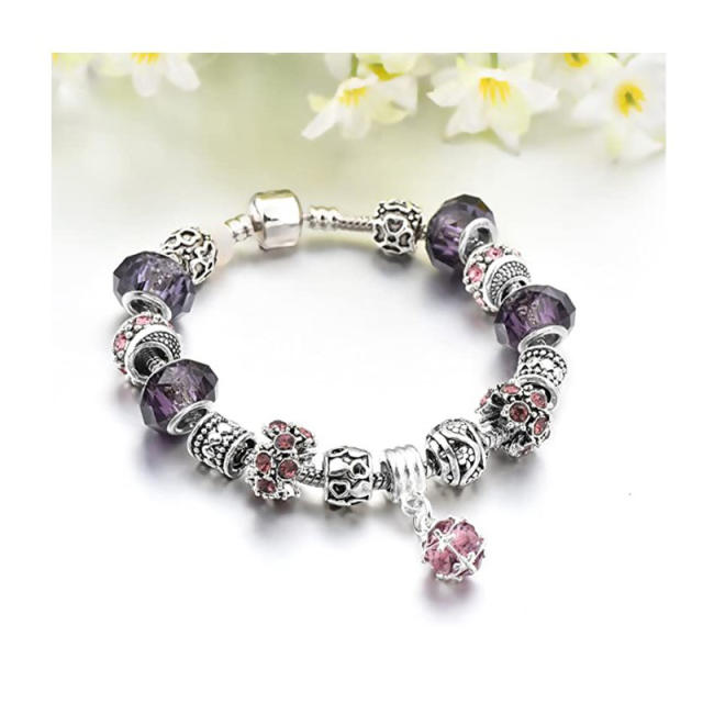Classic purple color bead diy bracelet