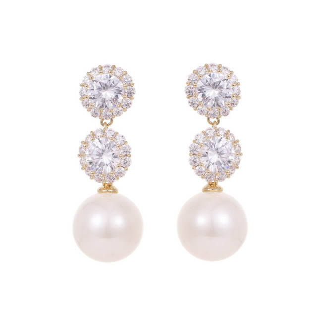 925 needle eleagnt pearl earrings