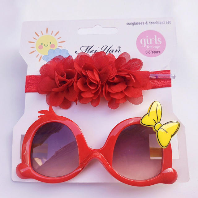 Summer design kids sunglasses headband set