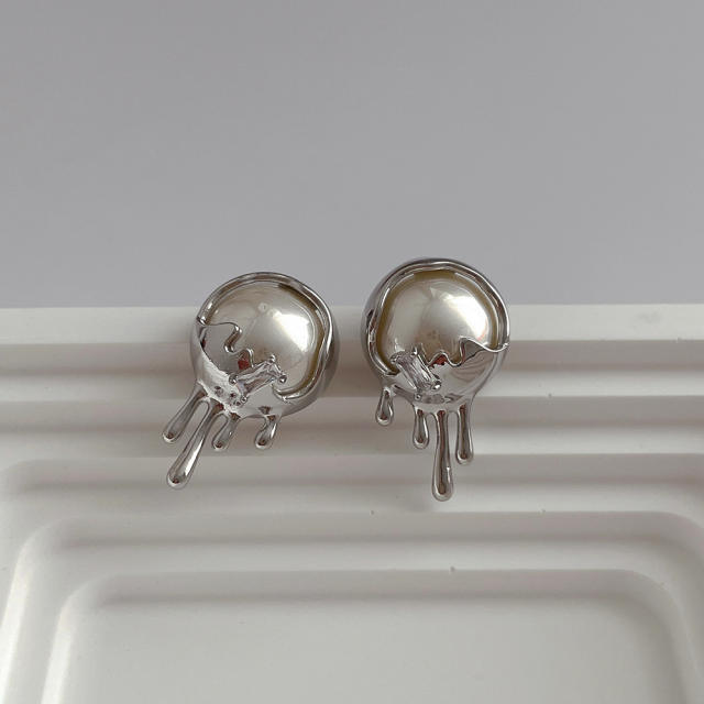 925 needle elegant pearl earrings